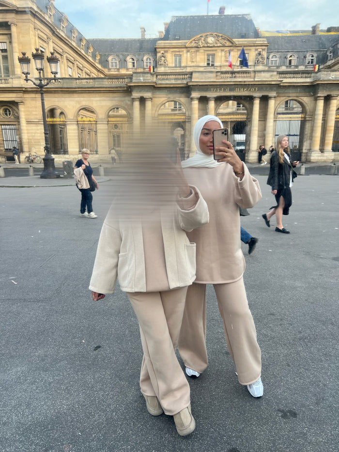 Veste courte à poches - Beige