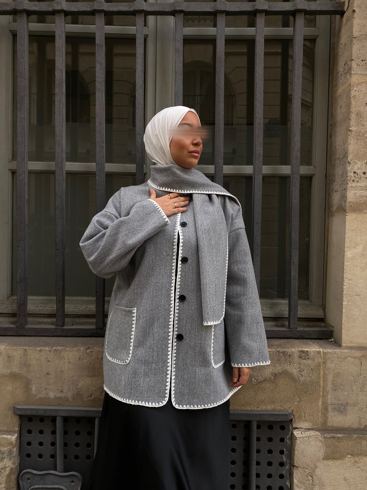 Manteaux avec écharpe - Gris