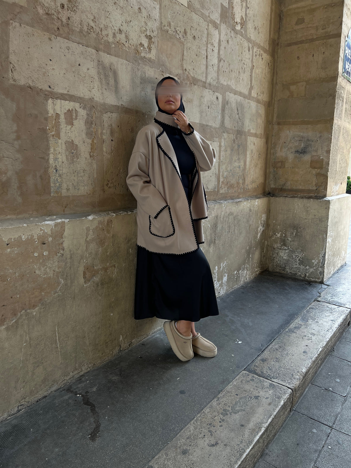 Manteaux avec écharpe - Beige