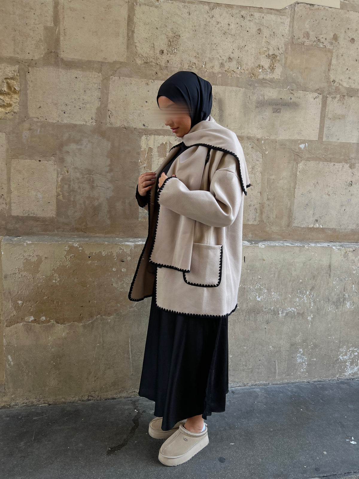 Manteaux avec écharpe - Beige