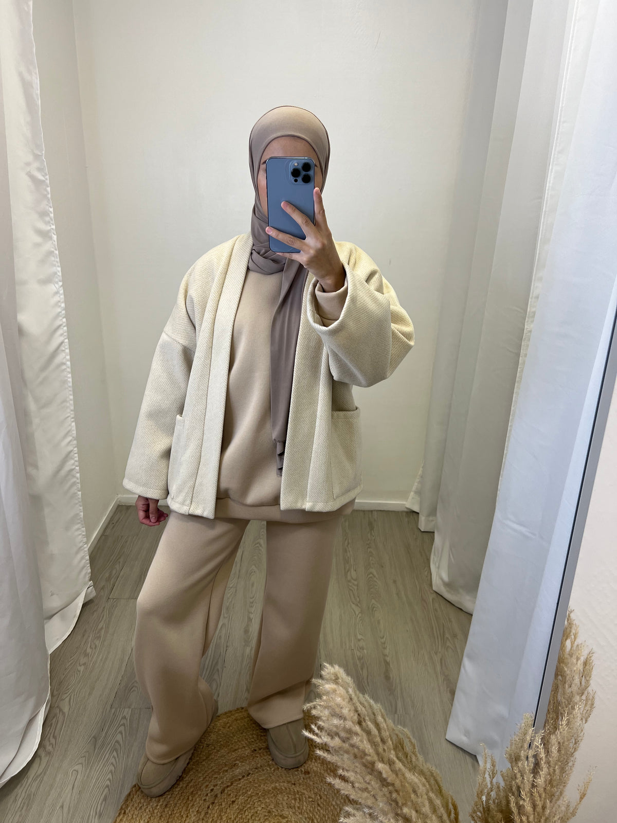Veste courte à poches - Beige