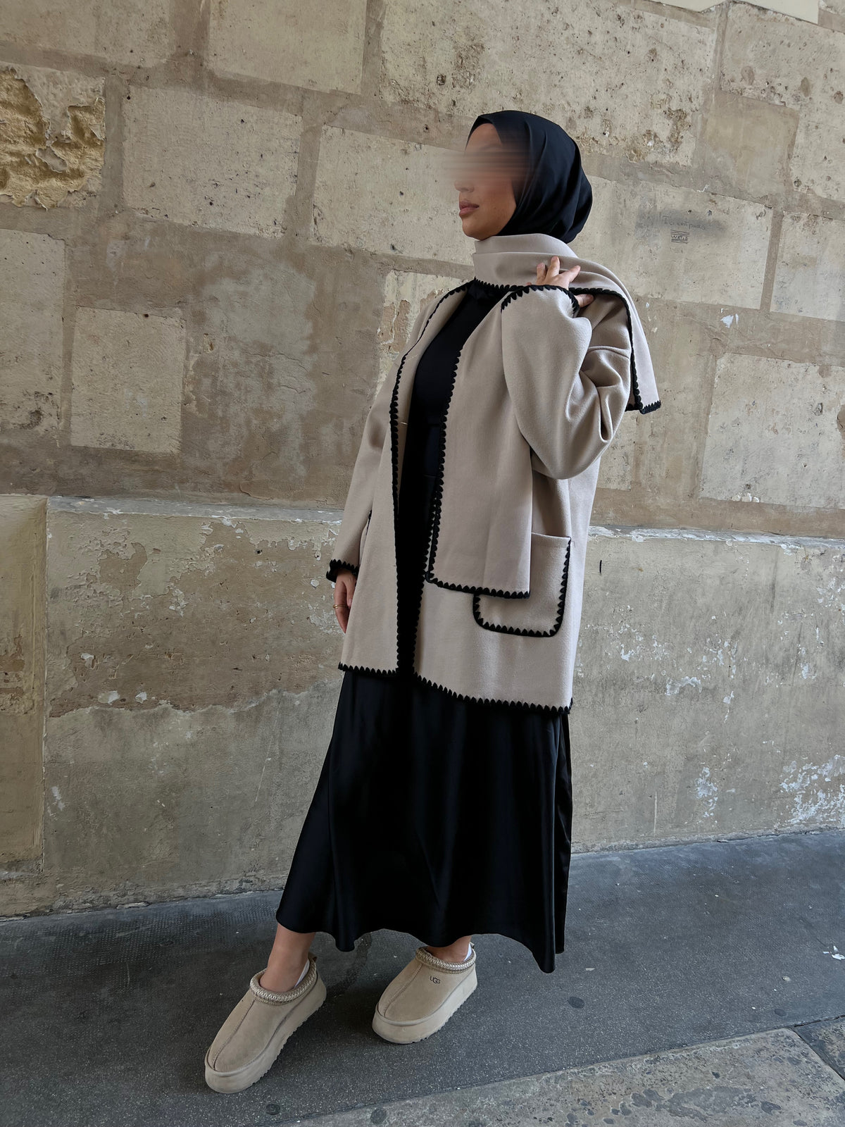 Manteaux avec écharpe - Beige