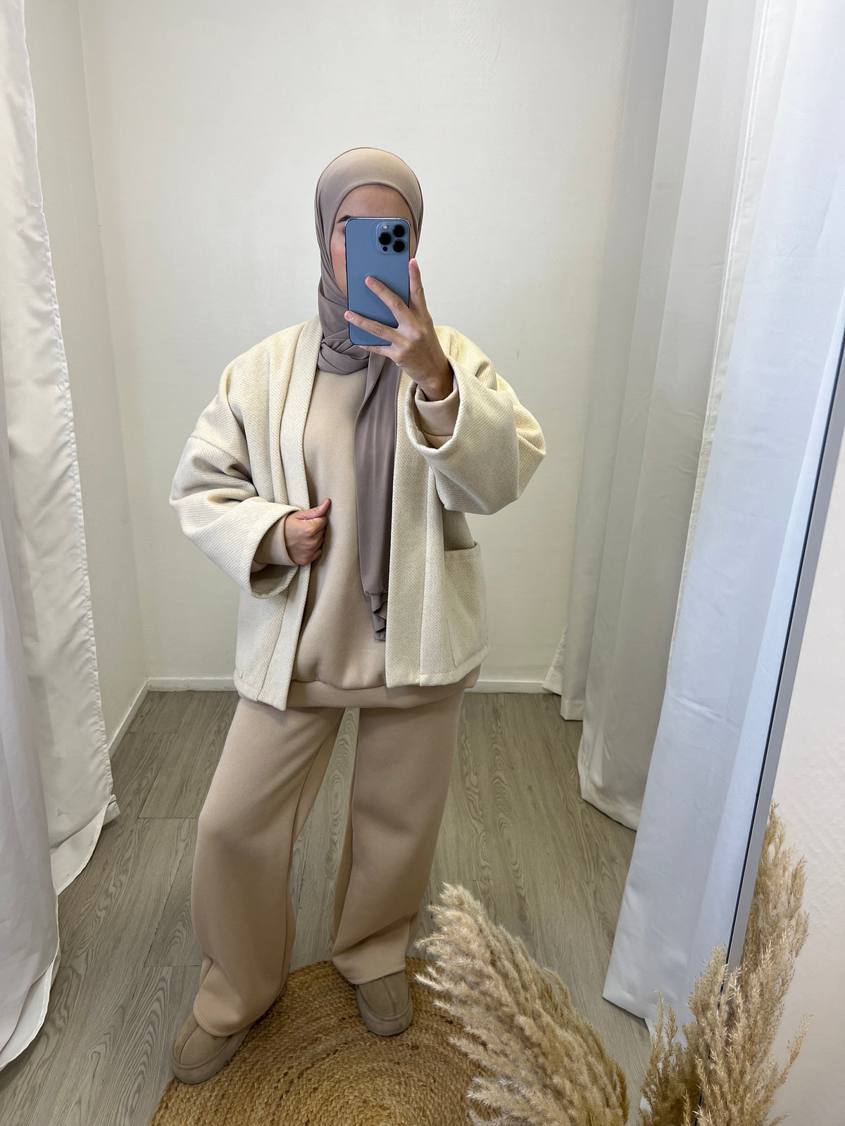Veste courte à poches - Beige