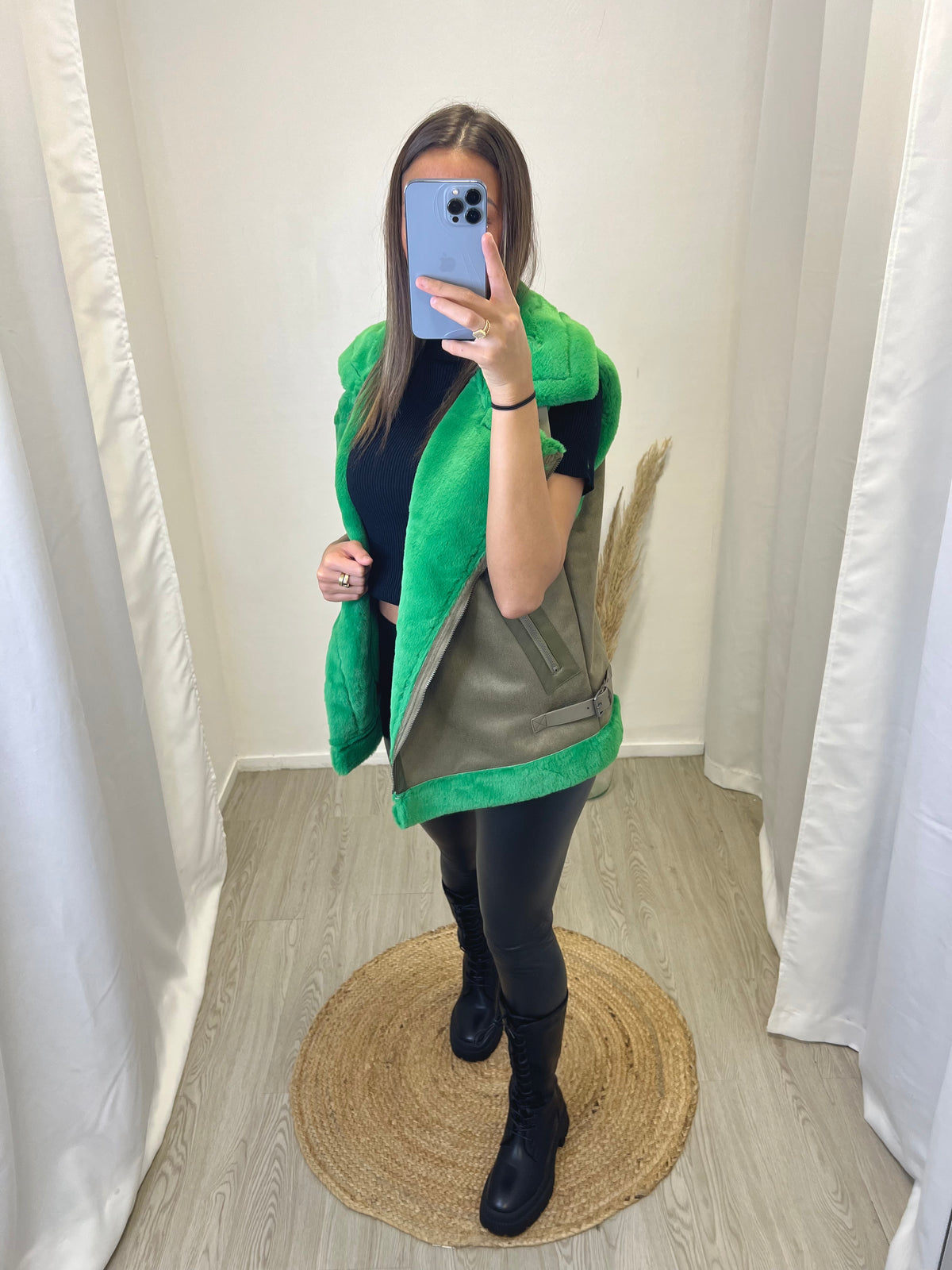 Fourrure sans manche - Vert