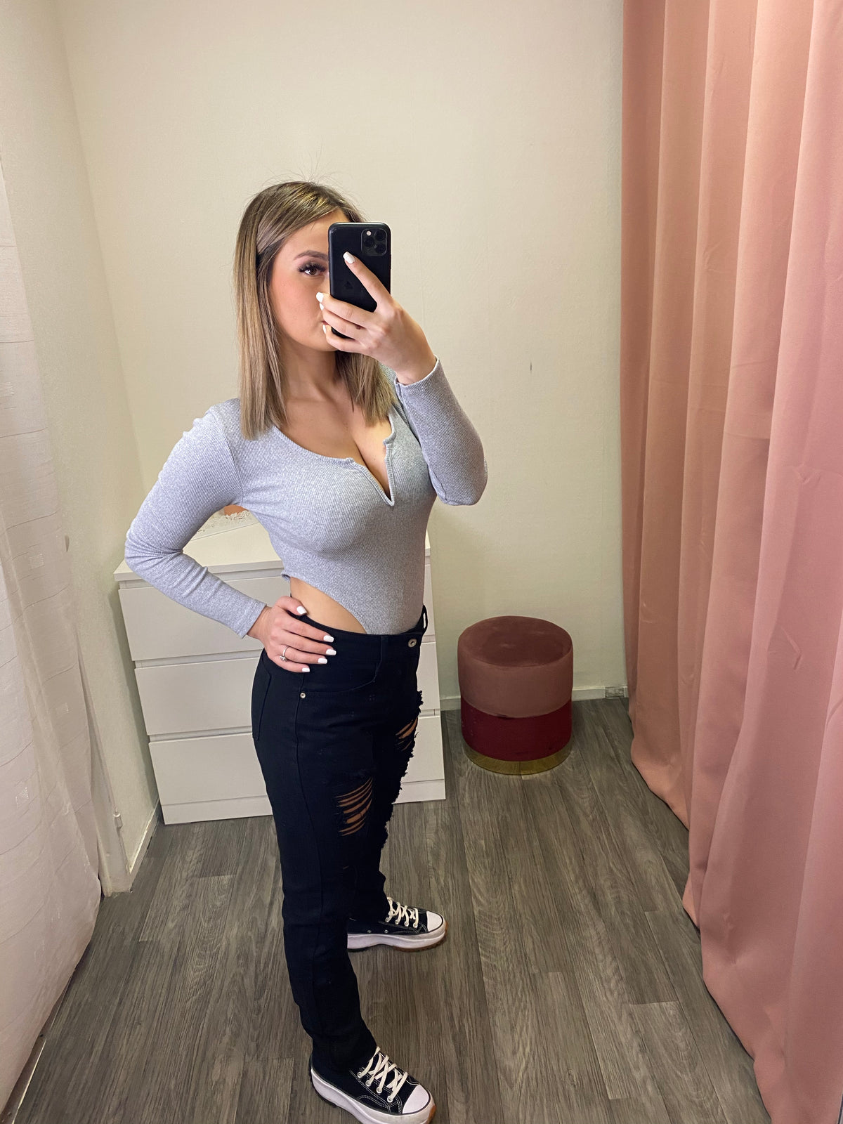 Jeans Troué - Noir