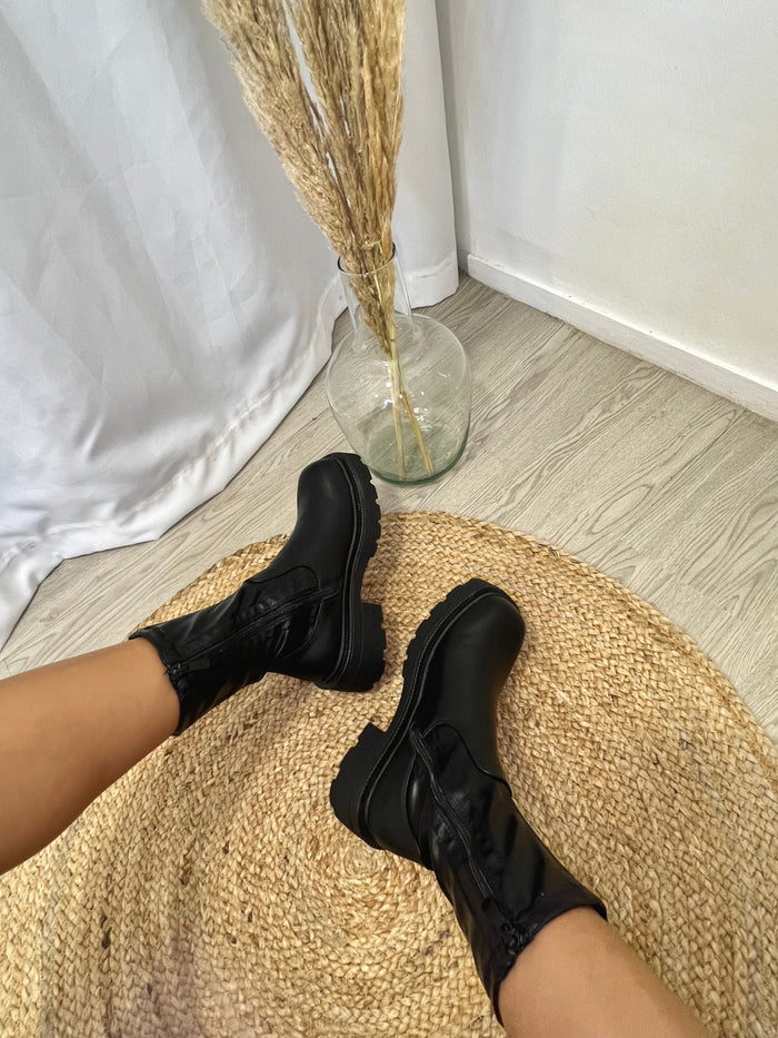 Bottines Simili cuir - Noir