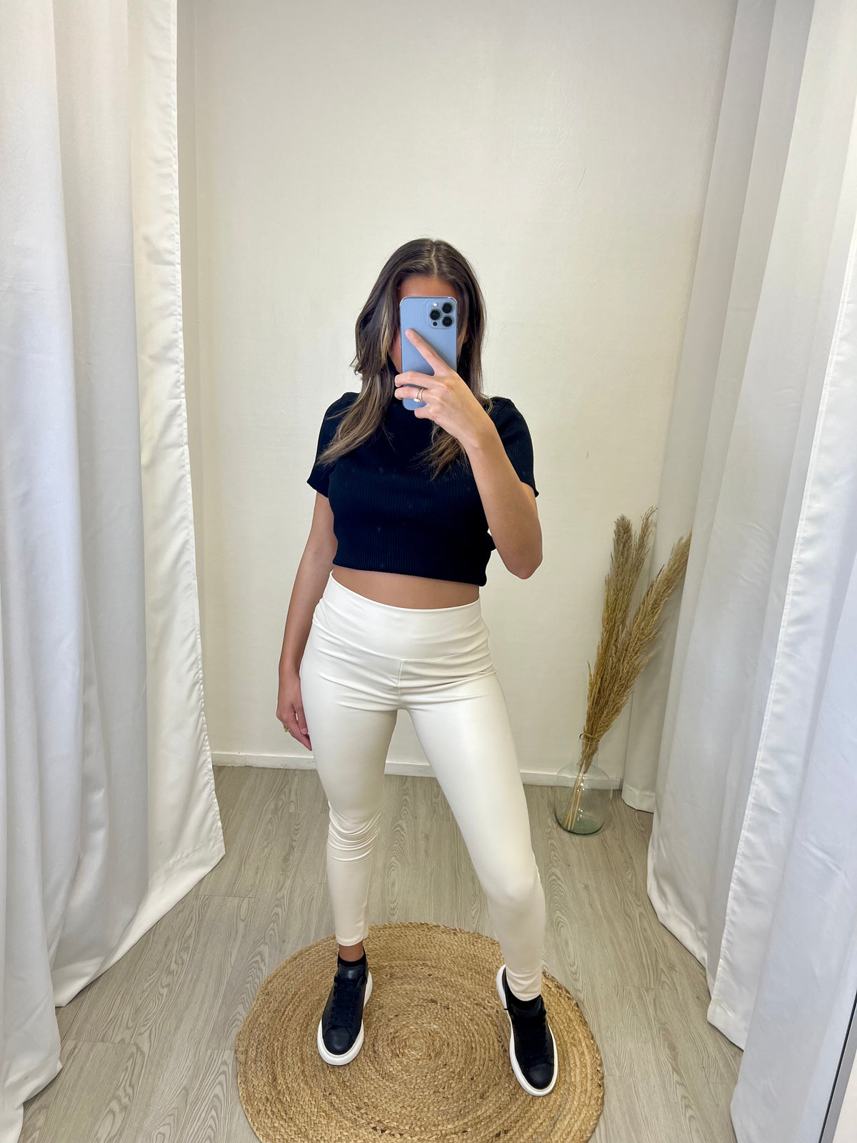 Legging simili cuir - Beige