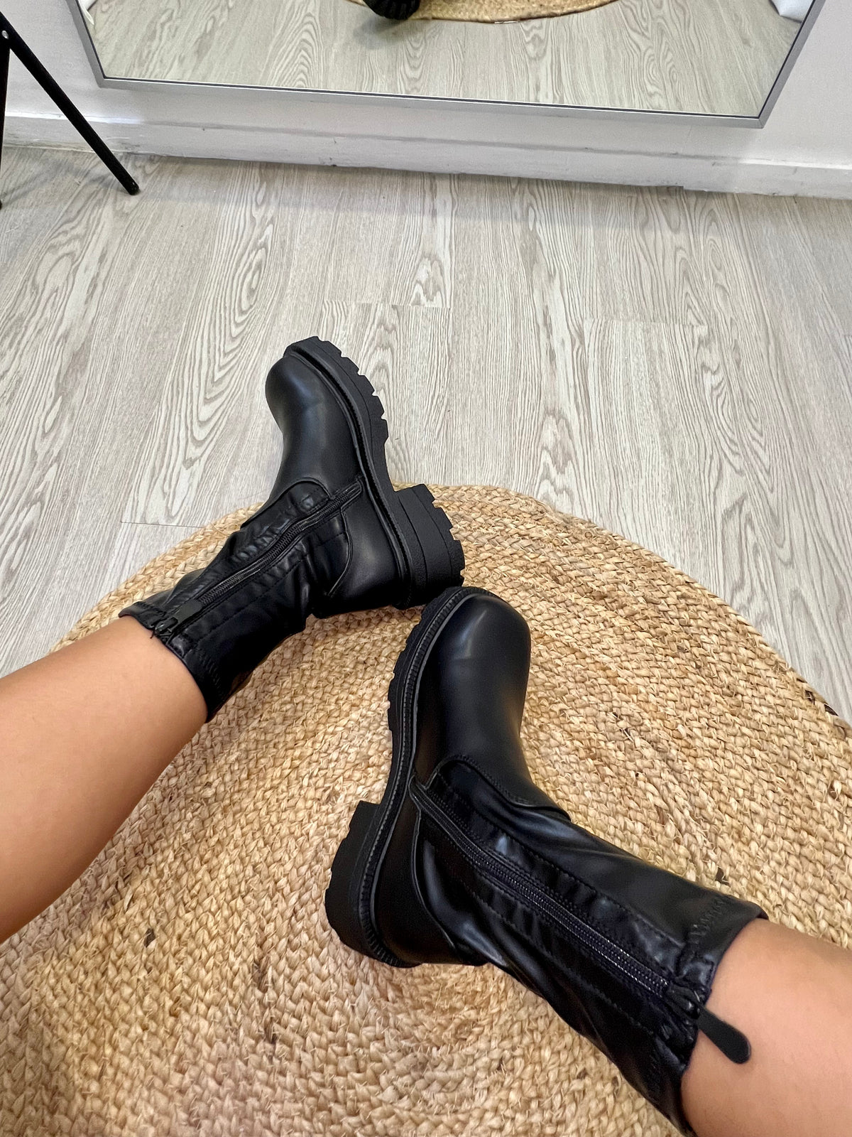Bottines Simili cuir - Noir