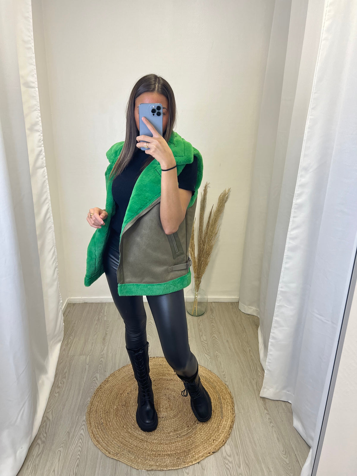 Fourrure sans manche - Vert