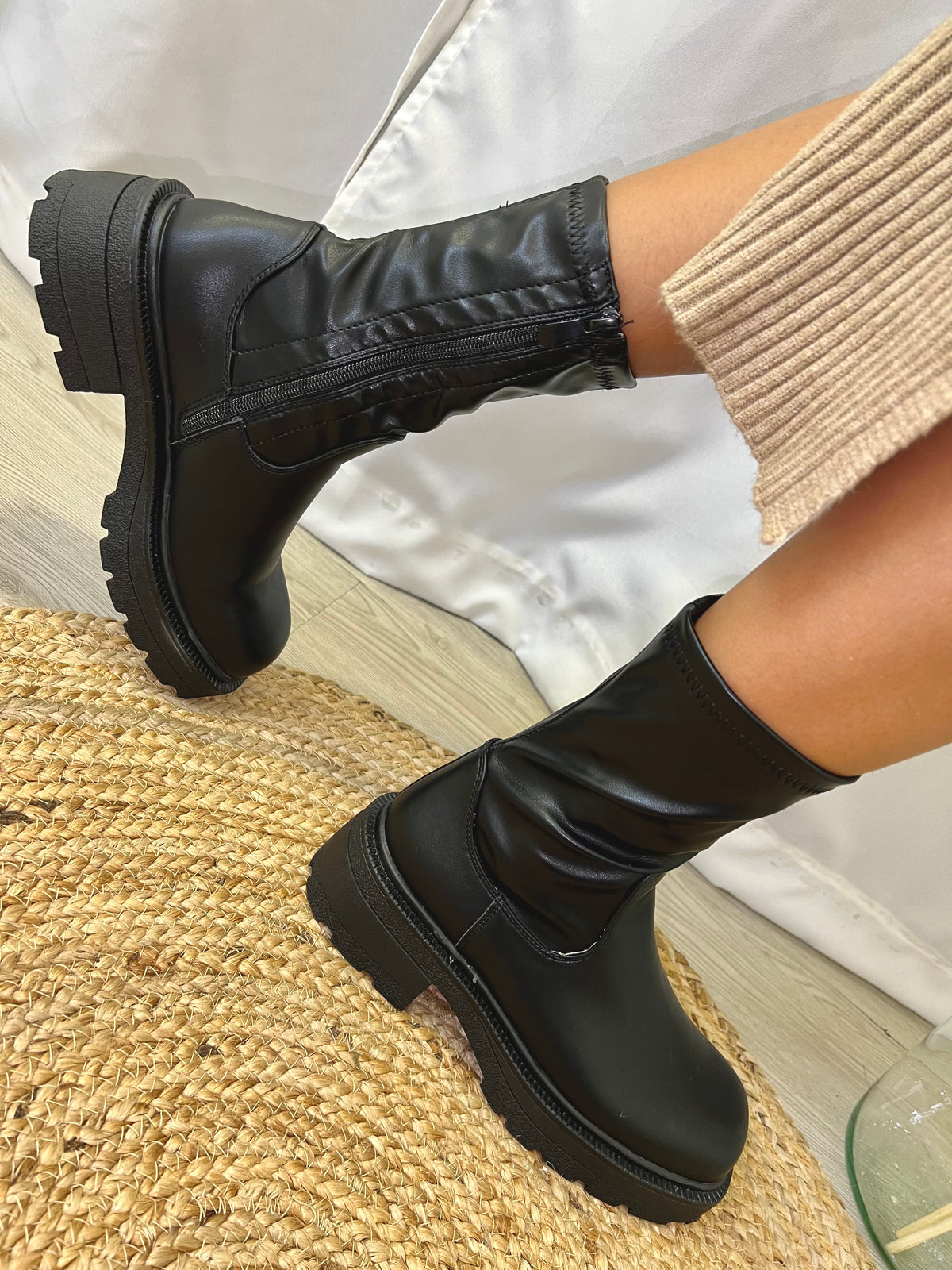 Bottines Simili cuir - Noir