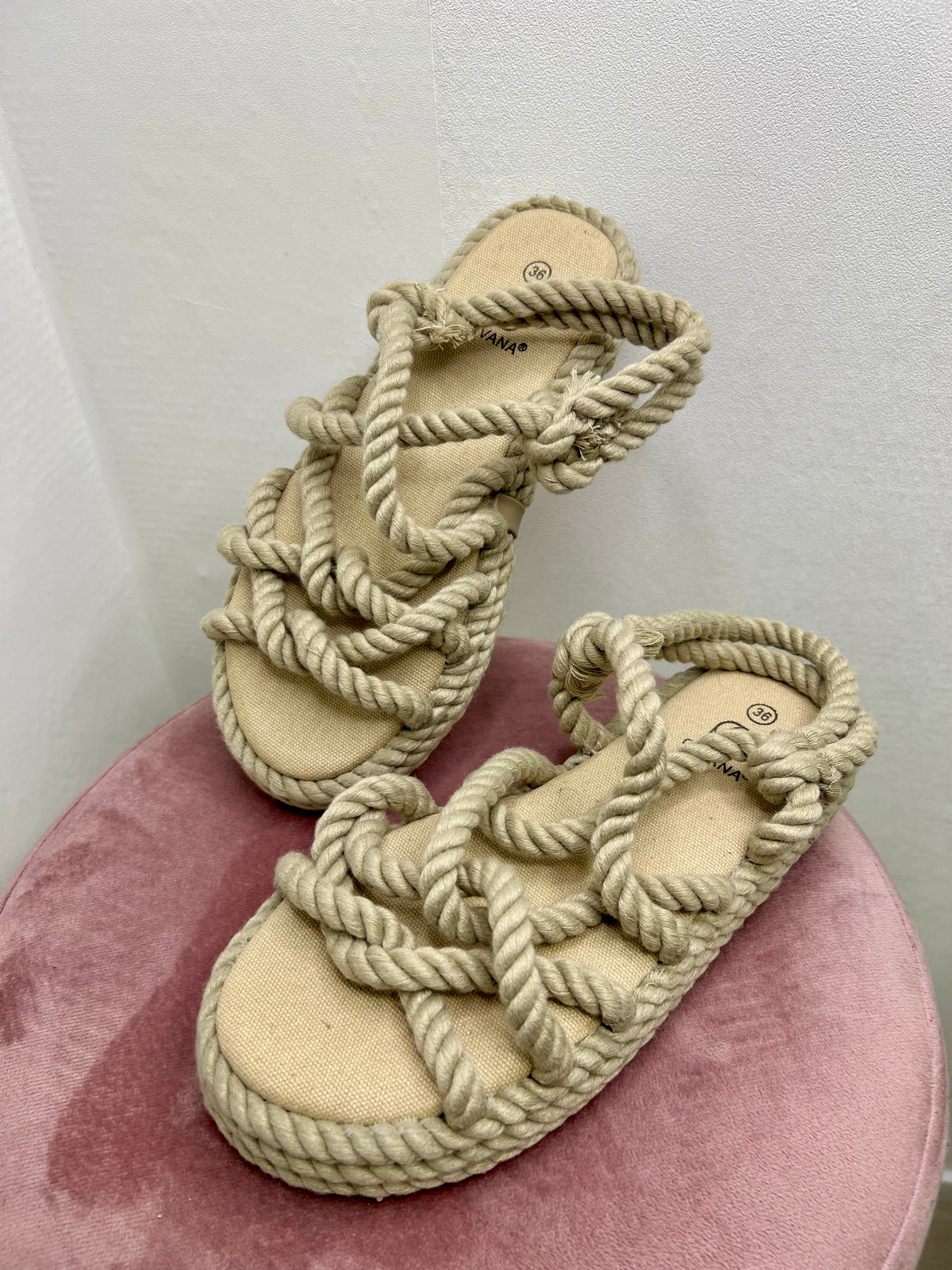 Sandales en cordes - Beige