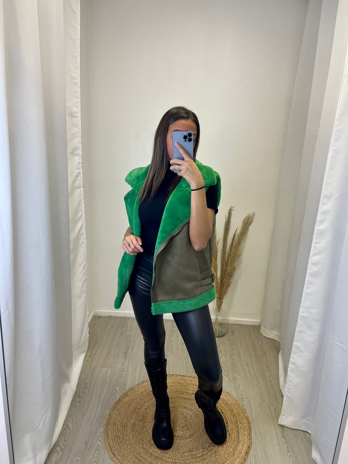 Fourrure sans manche - Vert
