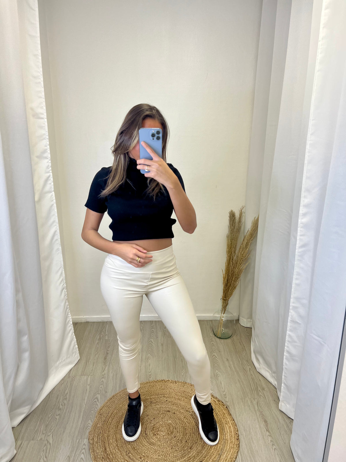 Legging simili cuir - Beige